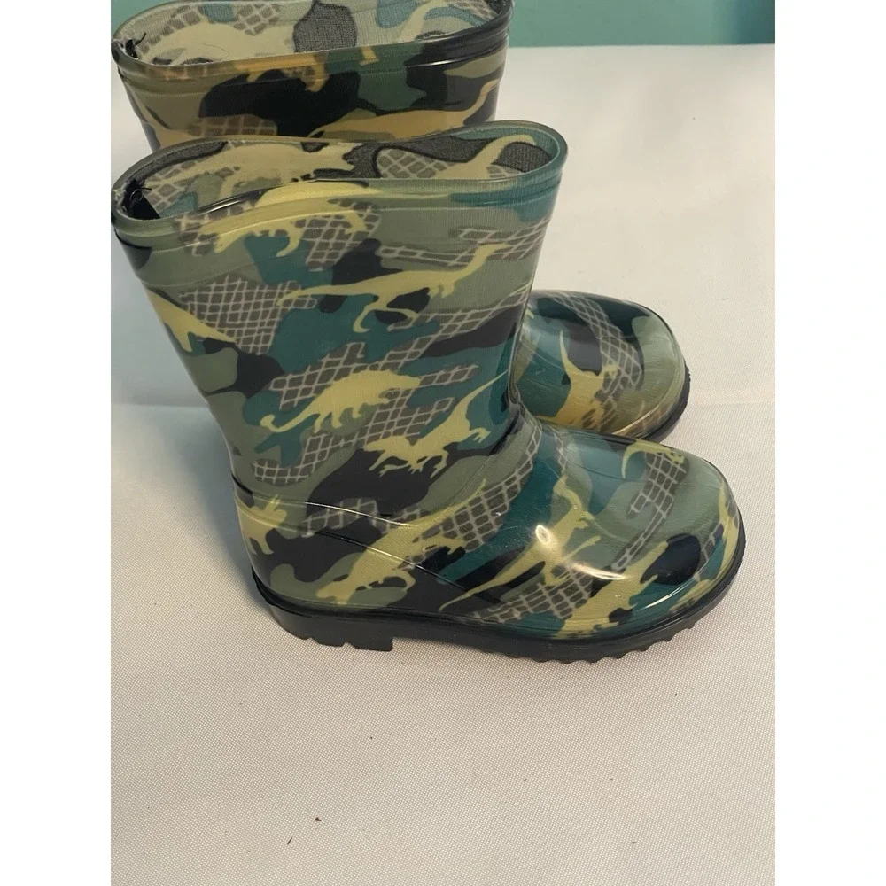 Nice! Kids Black Western Chief Dinosaur Friends Rain Boots Size 7‎ Bin3